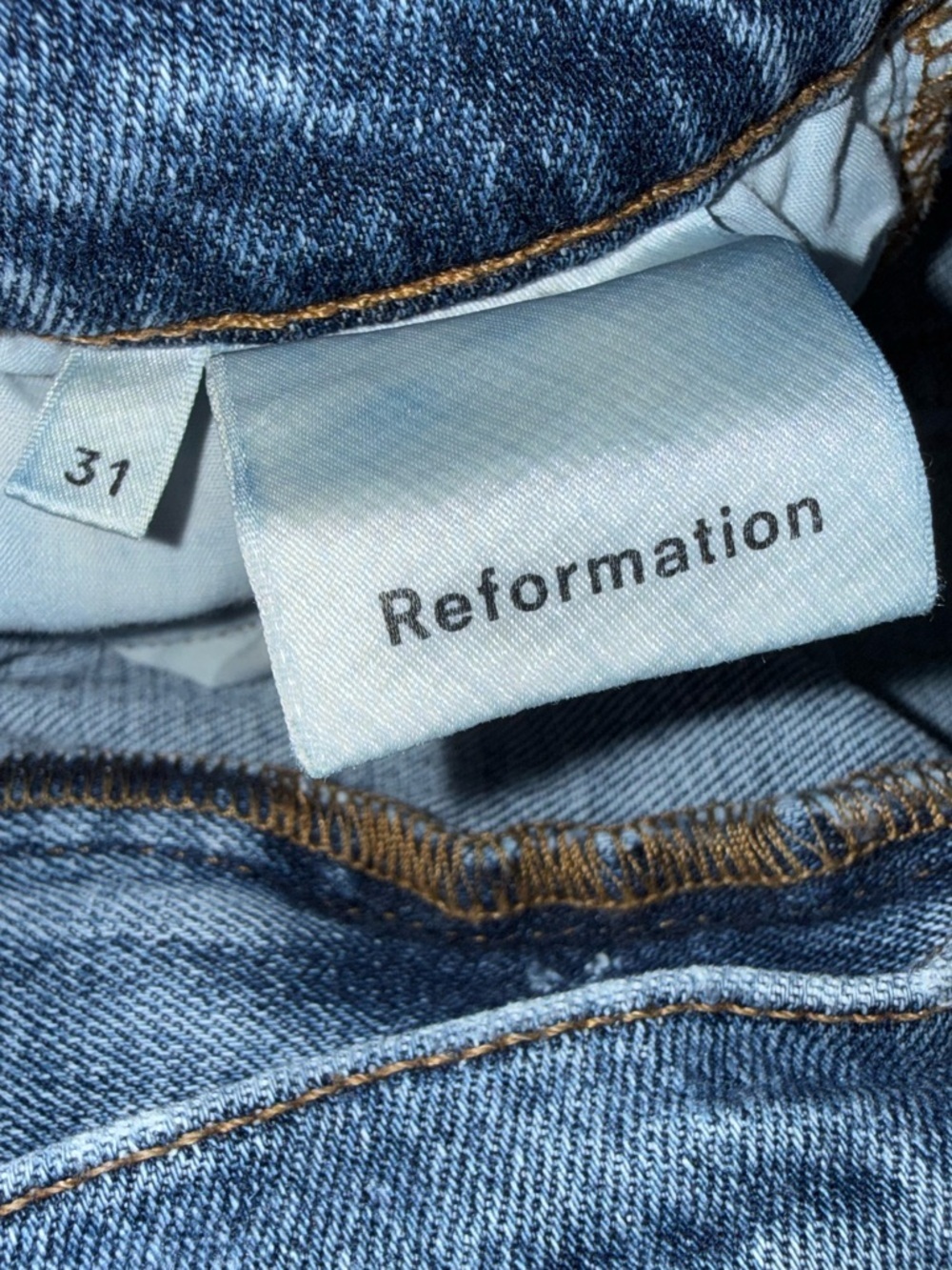 Reformation Cropped Kick Flare Jeans Sz 31 Raw Hem High Rise 26” Inseam - Picture 11 of 13
